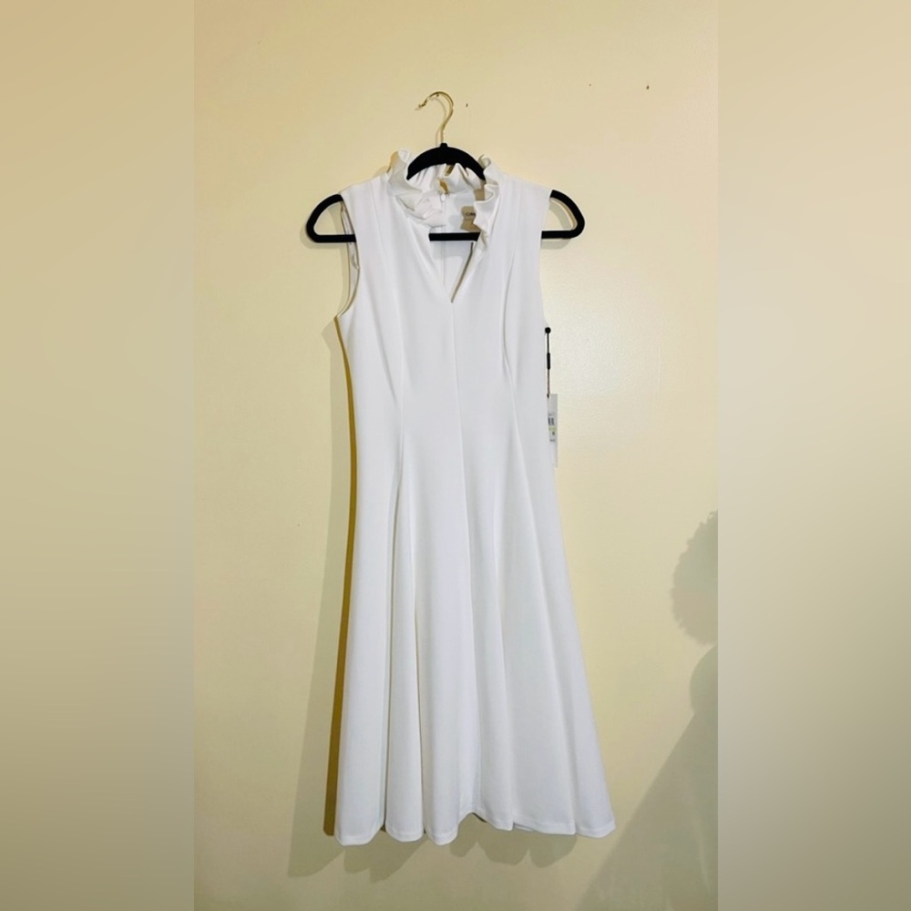 Women’s Calvin Klein White Ruffle Dress